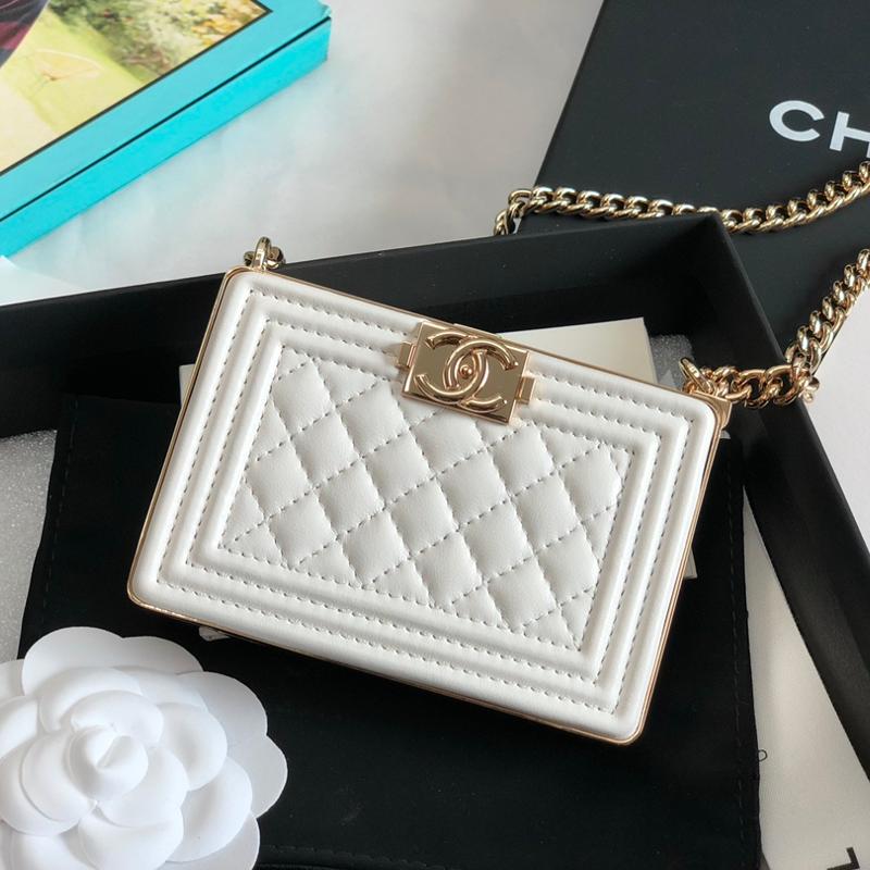 Chanel Chain Package A99178 gold buckle white